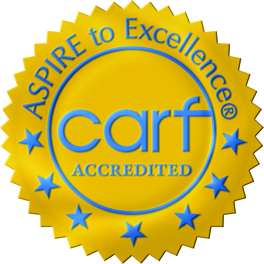 Aspire to Excellence CARF accreditation emblem