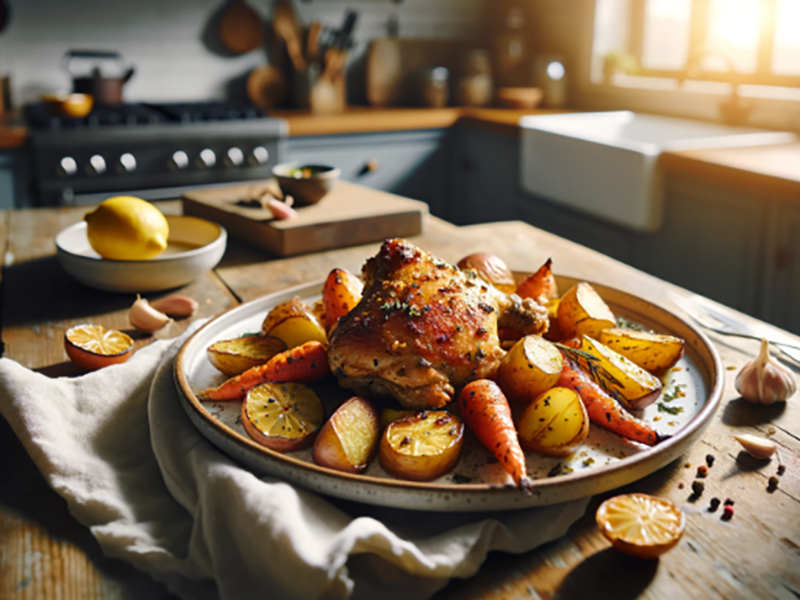 crispy lemon garlic chicken thighs