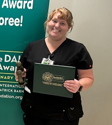 Krystal receiving her DAISY Award